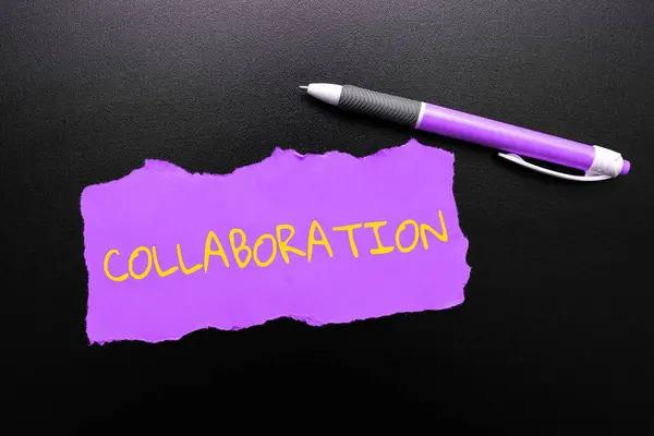 Affichage Conceptuel Collaboration Signification Conceptuelle Action Travailler Avec Quelqu Pour — Photo