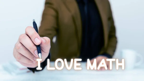 Handwriting Text Love Math Word Lot Doing Calculations Mathematics Number — Stockfoto