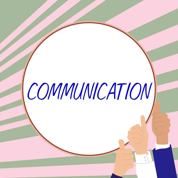 Konceptvisning Kommunikation Konceptfoto Att Förmedla Eller Utbyta Information Genom Att — Stockfoto