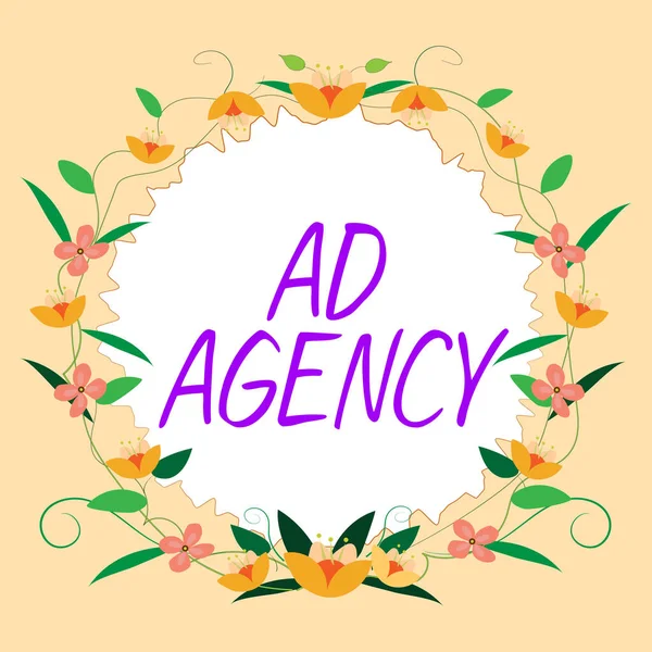 Text caption presenting Ad Agency, Word Written on business dedicated to creating planning and handling advertising