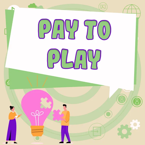 Τίτλος Κειμένου Που Παρουσιάζει Pay Play Word Give Χρήματα Για — Φωτογραφία Αρχείου