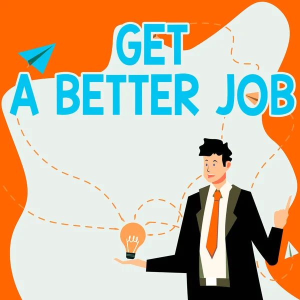 Kézírás Jel Get Better Job Word Írt Keresni Egy Másik — Stock Fotó
