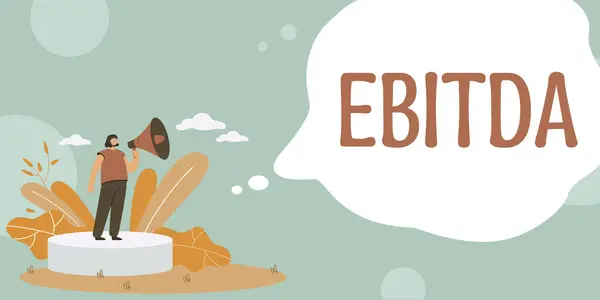 Ebitda 영감을 텍스트 이전의 수익에 개념은 성과를 평가하기 측정됩니다 — 스톡 사진
