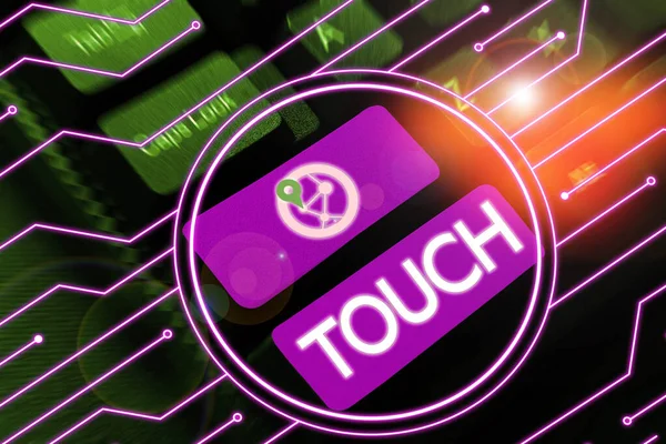 Leyenda Conceptual Touch Word Escrito Manija Con Fin Interferir Con — Foto de Stock