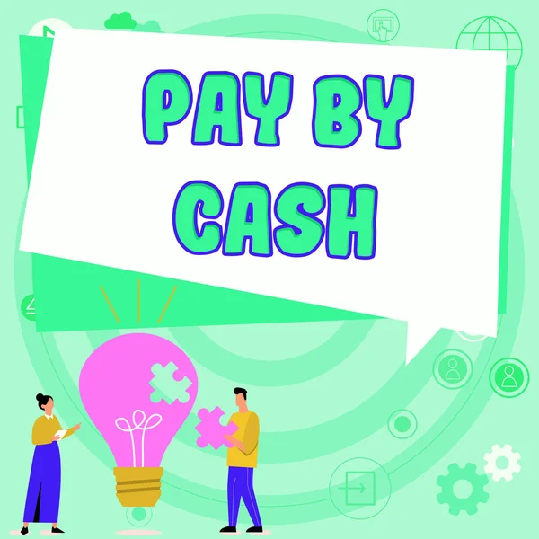 Εγγραφείτε Την Εμφάνιση Pay Cash Word Γράφει Πελάτης Πληρώνει Χρήματα — Φωτογραφία Αρχείου