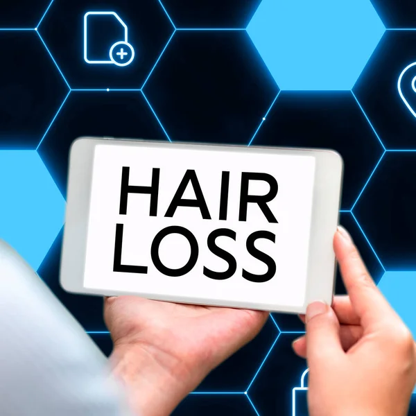 Inspiration Die Anzeichen Von Haarausfall Zeigt Geschäftsübersicht Verlust Von Menschlichem — Stockfoto