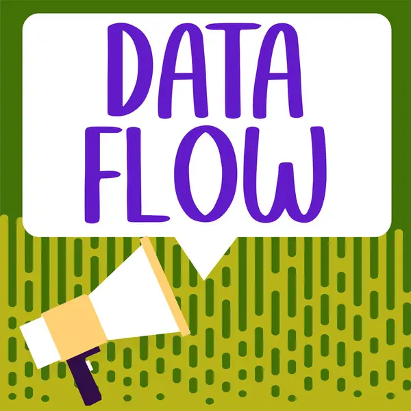 Ręczny Napis Data Flow Conceptual Photo Przepływ Danych Przez System — Zdjęcie stockowe