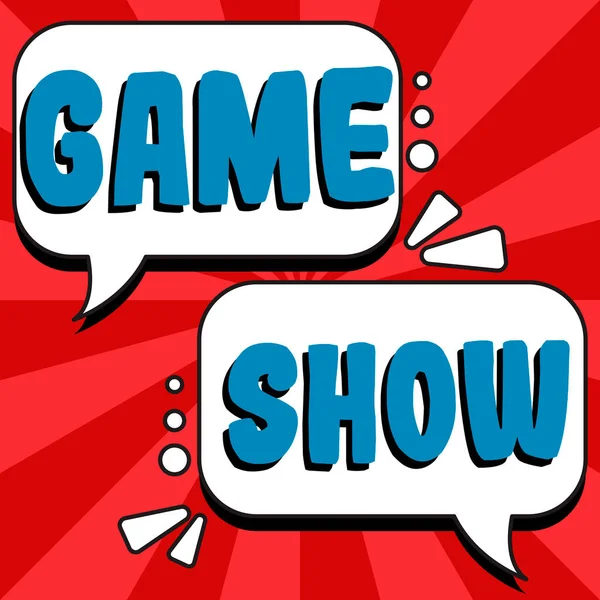 Texto Caligrafia Game Show Visão Geral Negócio Programa Televisão Rádio — Fotografia de Stock