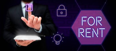 Kiralama için kavramsal görünüm, geçici olarak satın almak için kullanılabilir mülk yaptığınızda iş genel görünümü