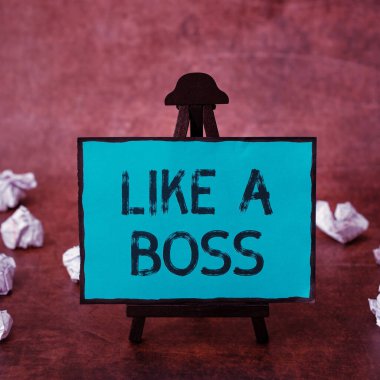 Text sign showing Like A Boss, Internet Concept Acting as if you are the one giving orders in job or situation
