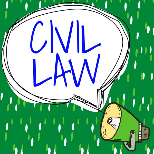 Texto Que Muestra Inspiración Derecho Civil Concepto Que Significa Ley —  Fotos de Stock
