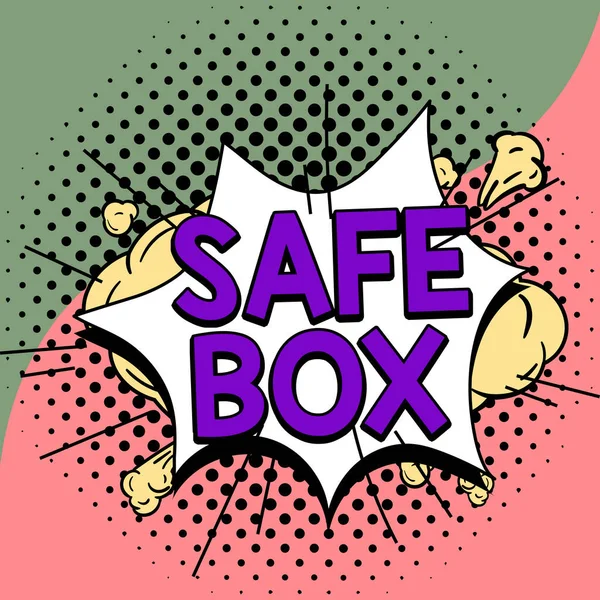 Psaní Textu Safe Box Business Approach Malá Struktura Kde Můžete — Stock fotografie