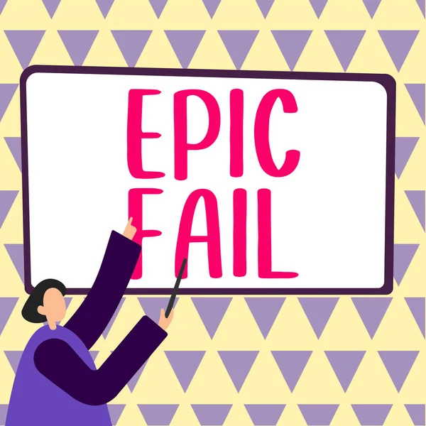 Tekenen Weergeven Epic Fail Woord Voor Een Spectaculair Gênante Fout — Stockfoto