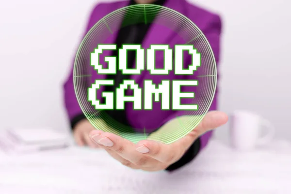 Conceptual display Good Game, Internet Concept term frequently used in multiplayer gaming at the end of a match