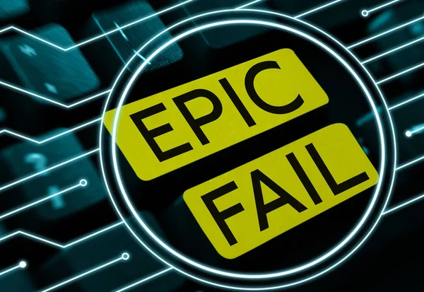 Εννοιολογική Λεζάντα Epic Fail Business Προβάλει Ένα Θεαματικά Ενοχλητικό Λάθος — Φωτογραφία Αρχείου