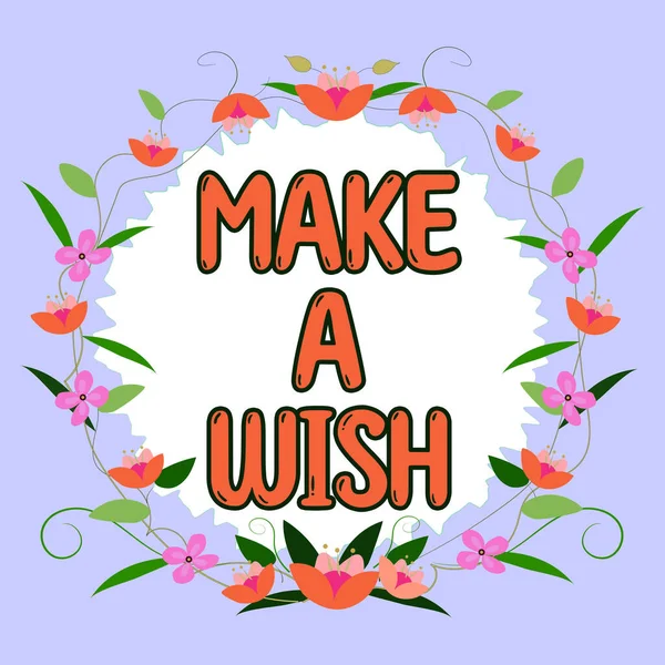 Pisanie Tekstu Wyświetlającego Make Wish Business Overview Desire Situation Different — Zdjęcie stockowe