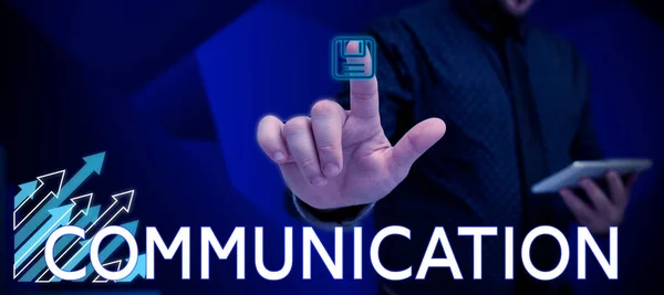 Text Rukopisu Komunikace Pojem Znamená Poskytování Nebo Výměna Informací Mluvením — Stock fotografie