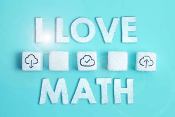 Tekst Met Inspiratie Love Math Business Concept Veel Doen Berekeningen — Stockfoto
