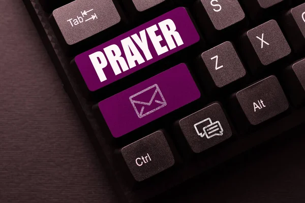 Znamení Zobrazující Modlitbu Koncept Znamená Slavnostní Žádost Pomoc Nebo Vyjádření — Stock fotografie