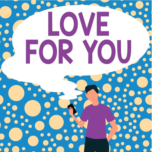 Logga Visar Kärlek För Dig Internet Concept Känsla Tillgivenhet För — Stockfoto