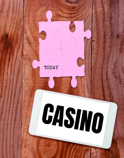 Exibição Conceitual Casino Business Aproxima Prédio Onde Jogos Especialmente Roleta — Fotografia de Stock