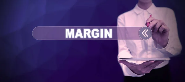 Textzeichen Mit Marge Geschäftsübersichtsbetrag Den Die Umsatzerlöse Die Kosten Einem — Stockfoto