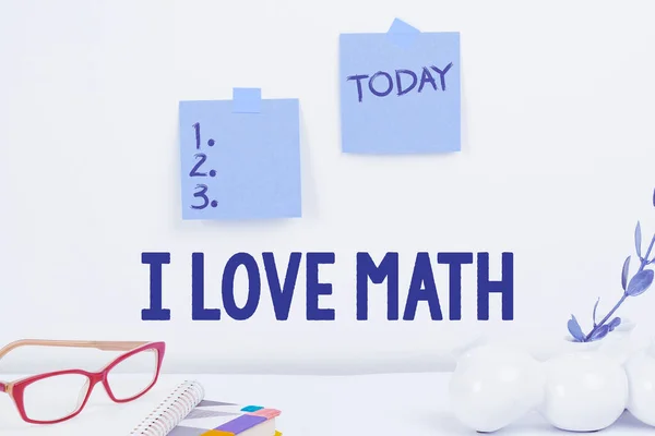 Teksten Weergeven Love Math Internet Concept Veel Van Berekeningen Houden — Stockfoto