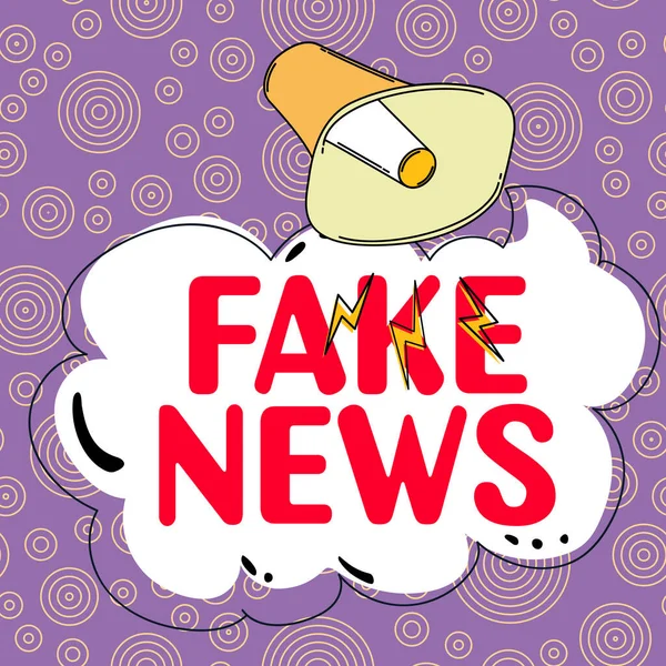 Tekstbord Met Fake News Bedrijfsoverzicht Informatie Geven Aan Mensen Die — Stockfoto