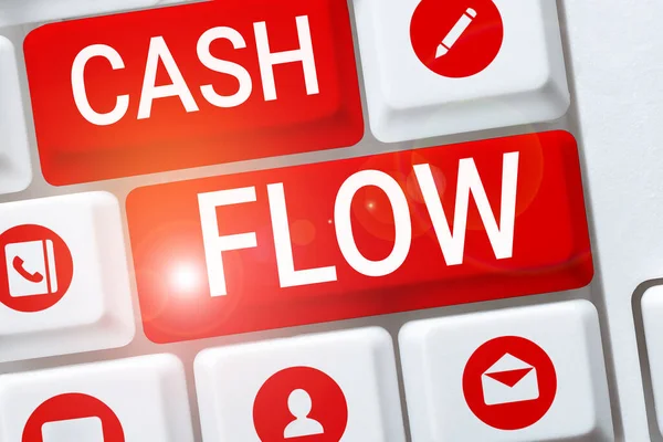 Exibição Conceitual Cash Flow Foto Conceitual Movimento Dinheiro Para Dentro — Fotografia de Stock