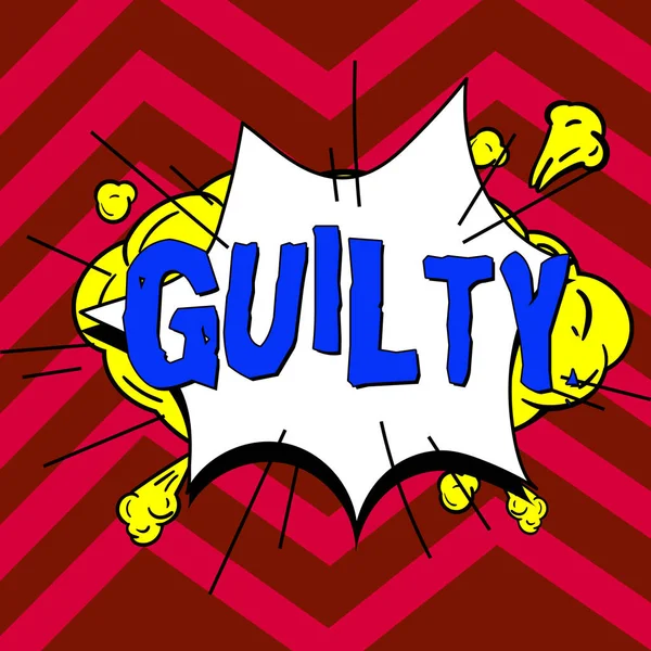 Texto Que Mostra Inspiração Guilty Visão Geral Negócio Culpável Responsável — Fotografia de Stock