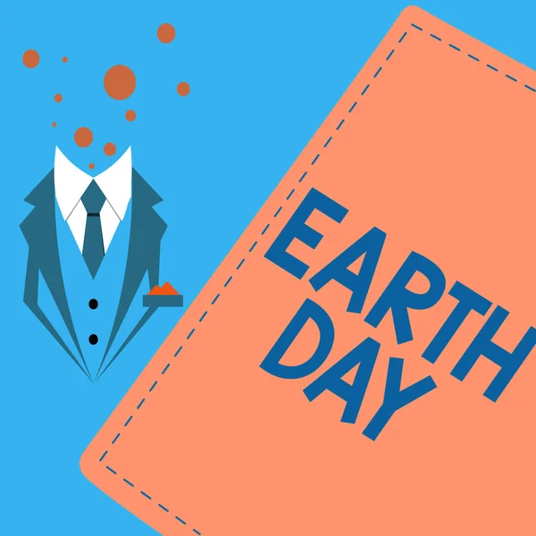 Έννοια Λεζάντα Earth Day Επιχειρηματική Ιδέα Παγκόσμια Γιορτή Για Διατήρηση — Φωτογραφία Αρχείου
