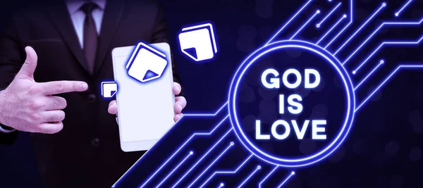 Textdarstellung Gott Ist Liebe Geschäftsidee Glaube Jesus Glaube Religiöse Gedanken — Stockfoto