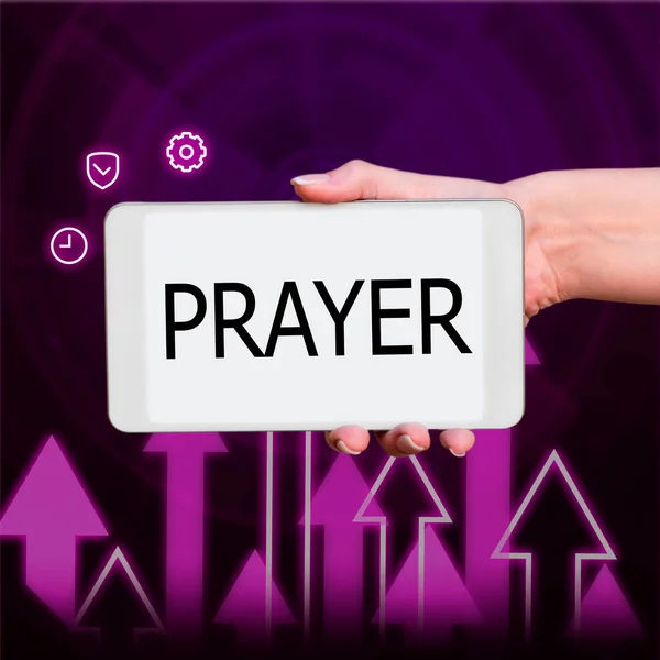 Ruční Psaní Znamení Modlitba Internet Koncept Slavnostní Žádost Pomoc Nebo — Stock fotografie