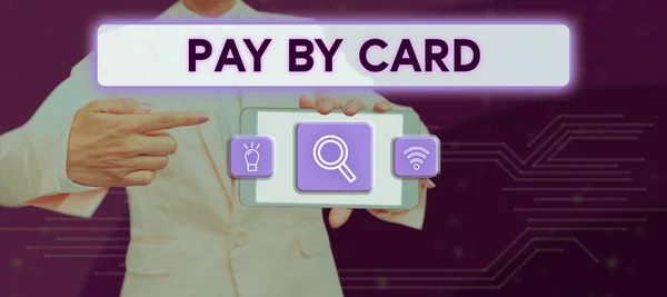 Text Der Inspiration Zeigt Pay Card Geschäftskonzept Zahlungen Auf Kredit — Stockfoto