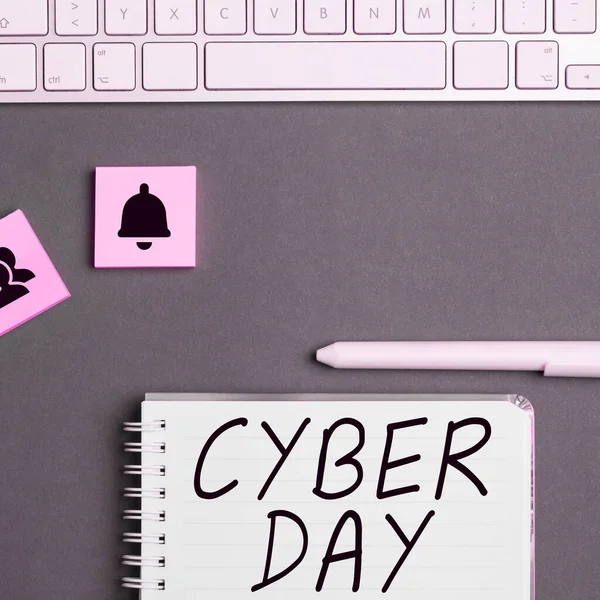 Konceptuell Bildtext Cyber Day Affärsöversikt Marknadsföring Term För Måndag Efter — Stockfoto