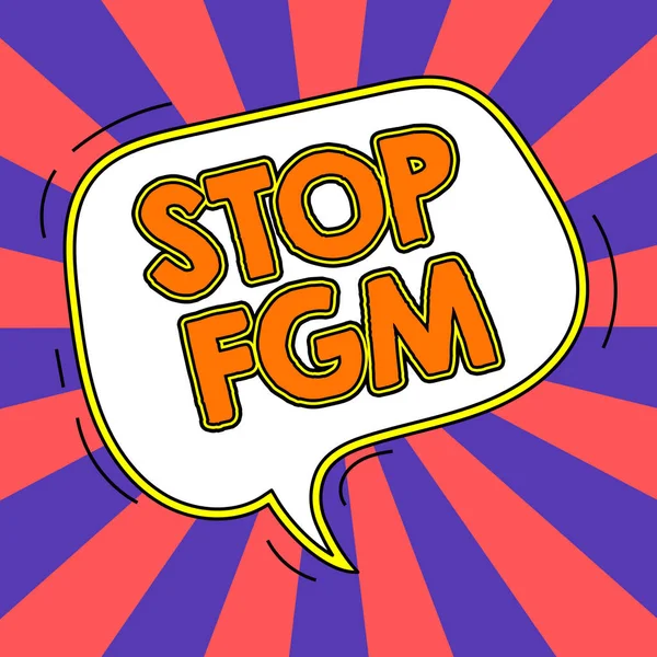 Inspiráló Szöveg Stop Fgm Üzleti Koncepció Vessen Véget Női Nemi — Stock Fotó