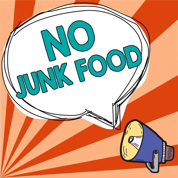 Sign Displaying Junk Food Business Showcase Stop Eating Unhealthy Things — Stock Fotó