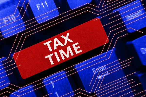 Подписание Налогового Времени Подход Бизнесу Обязательный Взнос Государственных Доходов Взимаемых — стоковое фото