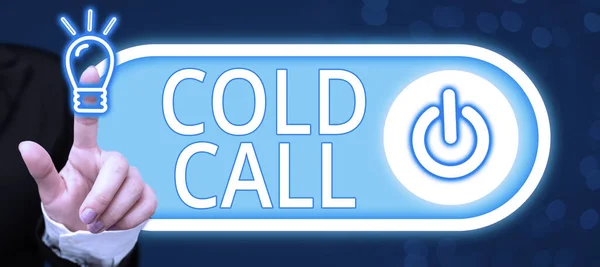 Konceptuell Bildtext Cold Call Internet Concept Obeställt Samtal Från Någon — Stockfoto