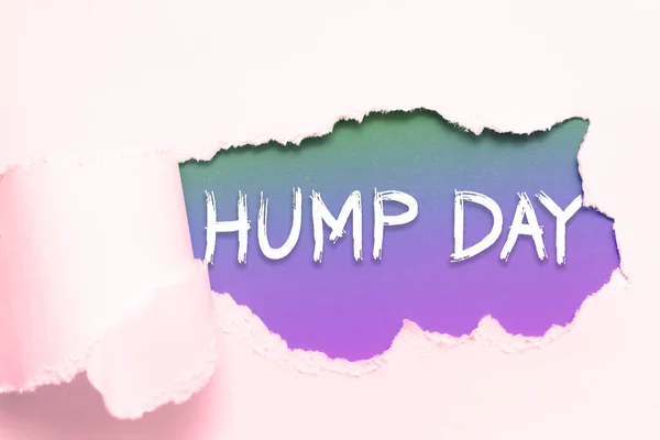 Schreiben Von Text Hump Day Konzept Bedeutet Einen Sprichwörtlichen Hügel — Stockfoto