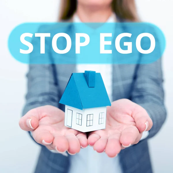 Konceptvisning Stop Ego Internet Concept Styr Din Besatthet Ett Beslut — Stockfoto