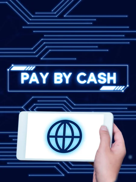 Konzeptionelle Bildunterschrift Pay Cash Konzept Der Kunde Bezahlt Mit Geldmünzen — Stockfoto