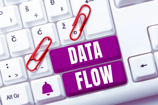 Texto Que Muestra Inspiración Data Flow Palabra Para Movimiento Datos — Foto de Stock