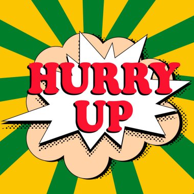 Kavramsal manşet: Acele et, iş konsepti birinden çok hızlı bir iş yapmasını istiyor.