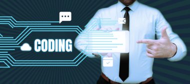 Kodlamayı gösteren metin işareti, sınıflandırma tanımlaması için bir şeye kod atama üzerine yazılmış sözcük