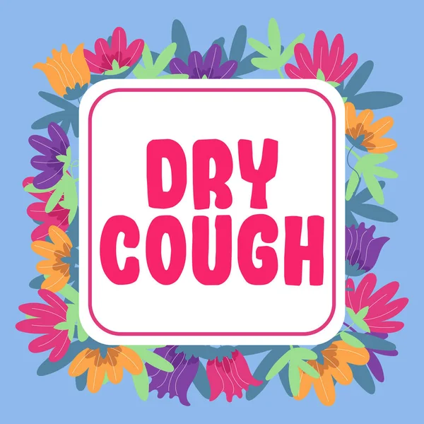 Text Showing Inspiration Dry Cough Internet Concept Cough Accompanied Phlegm — Foto de Stock