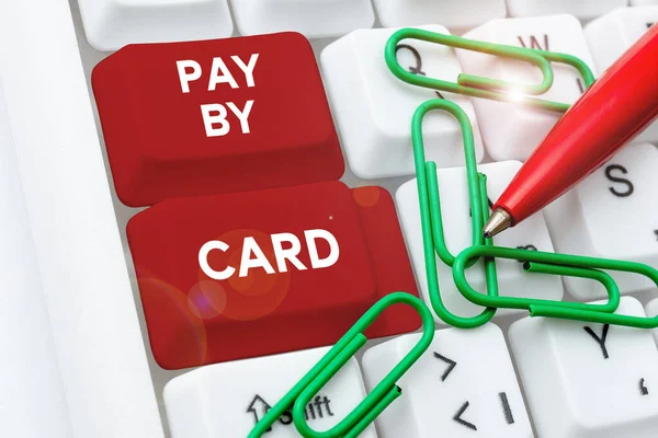 Εγγραφή Εμφανίζοντας Κείμενο Pay Card Έννοια Που Σημαίνει Πληρωμές Πίστωση — Φωτογραφία Αρχείου