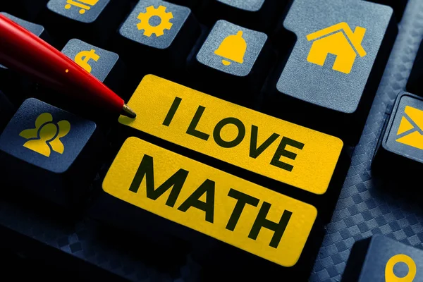 Yazısı Matematiği Seviyorum Konsepti Matematik Sayı Neği — Stok fotoğraf