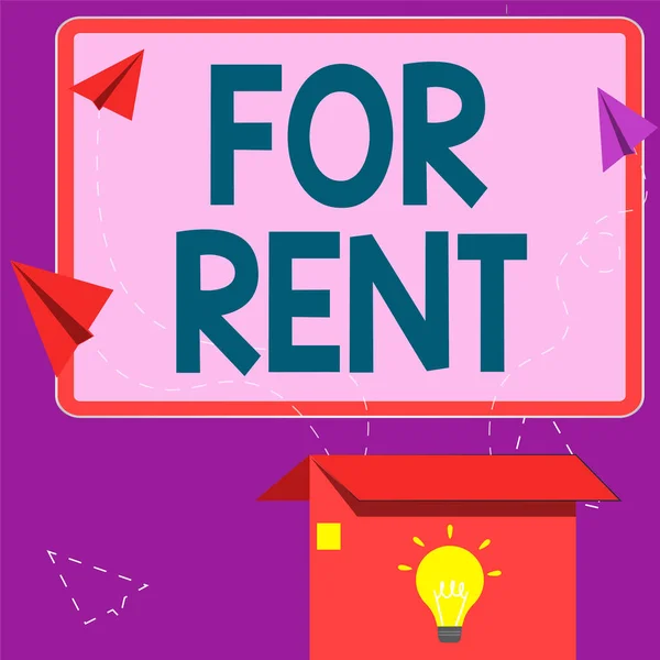 Text Sign Showing Rent Concept Meaning You Make Property Available — Stock Photo, Image