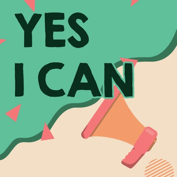 Text Sign Showing Yes Can Business Concept Motivation Something Have — Photo